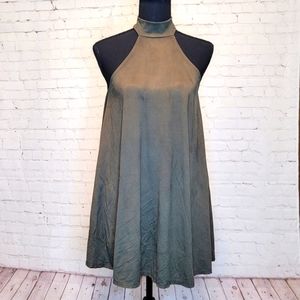 Charlotte Russe Women's XS Green Halter Mini Dress Tunic